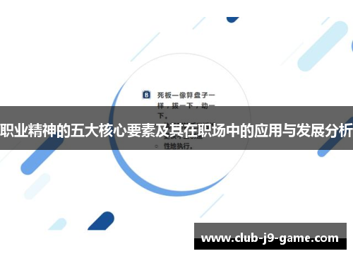 职业精神的五大核心要素及其在职场中的应用与发展分析 职业精神的五大核心要素及其在职场中的应用与发展分析